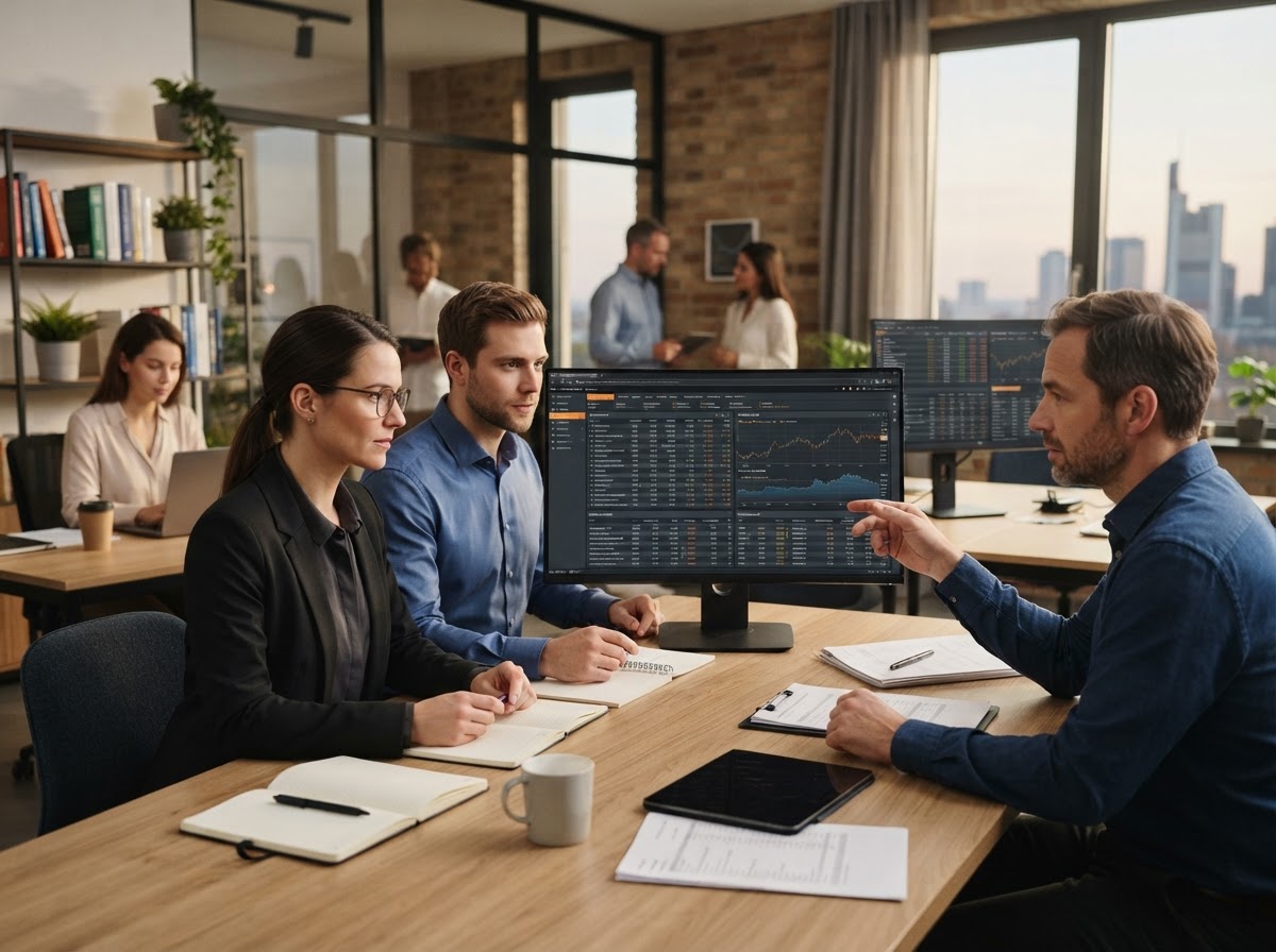 Granite Yieldwick team reviewing AI-driven data analysis on screen